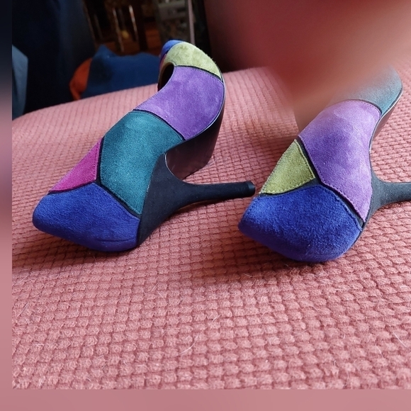 Nine West Multi-coloured Suede High Heel Shoes. Size 8M - Picture 4 of 12